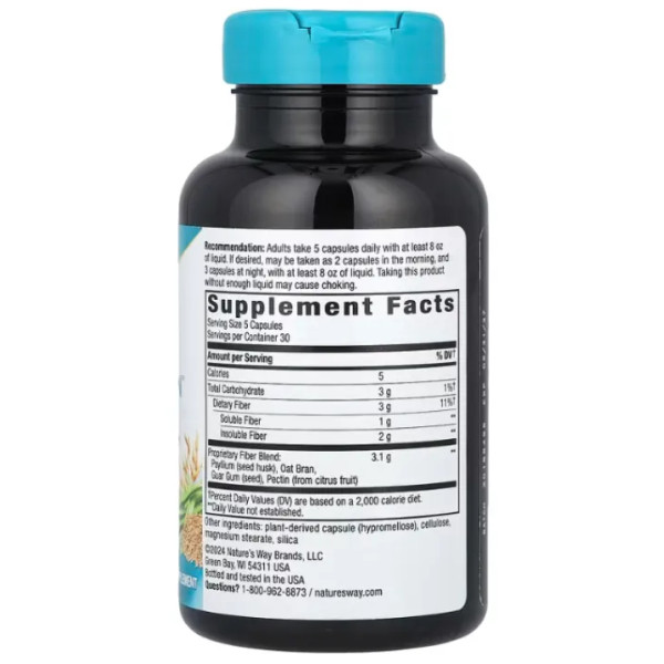 Очищення організму Fiber Fusion Daily, Nature's Way, 3.1 г, 150 веганських капсул (0,62 г у капсулі)