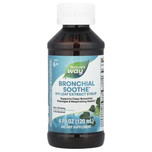Отхаркивающее средство, Bronchial Soothe, Nature's Way, экстракт листьев плюща, 120 мл