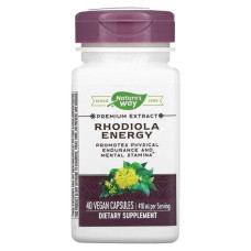 Родиола для энергии 205 мг, Rhodiola Energy Enzymatic Therapy (Nature's Way), 40 веганских капсул