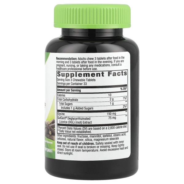Солодка, DGL, Licorice, Nature's Way, 100 жувальних таблеток