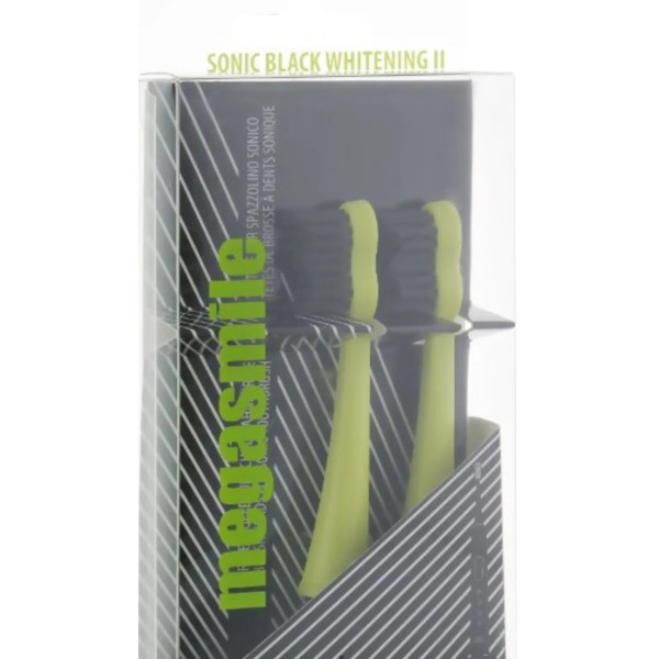 Насадка для звукової гідроактівні зубний щітки, Sonic Black Whitening ІІ, Megasmile, жовта, 2 шт. в упаковці
