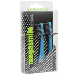 Насадки для зубной щетки Sonic Black Whitening II, Megasmile, 2 шт, голубые