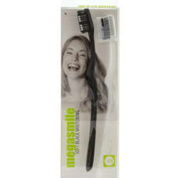 Зубная щетка мягкая отбеливающая, Megasmile Soft Black Whitening, 2 шт