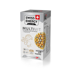 Мультивітаміни з вітаміном K2, Swiss Energy MULTIVIT 25 Vitamins and Minerals Vitamin K2, 25 вітамінів та мінералів, 30 капсул