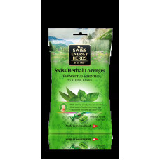 Леденцы от простуды, Herbal Lozenges Bag 20 herbs + Eucalyptus and Menthol Swiss Energy, 20 альпийских трав с ментолом и эвкалиптом, 12 травяных леденцов (55 г)