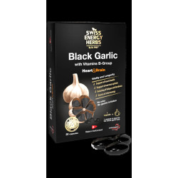 Чорний часник із вітамінами групи B, Herbs BLACK GARLIC with Vitamins B-Group Swiss Energy, 20 капсул