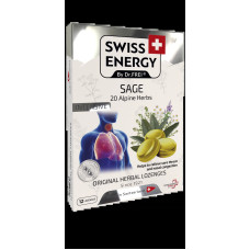Льодяники від застуди, Herbal Lozenges Blister 20 herbs + Sage Swiss Energy, 20 альпійських трав з шавлією, 12 трав'яних льодяників
