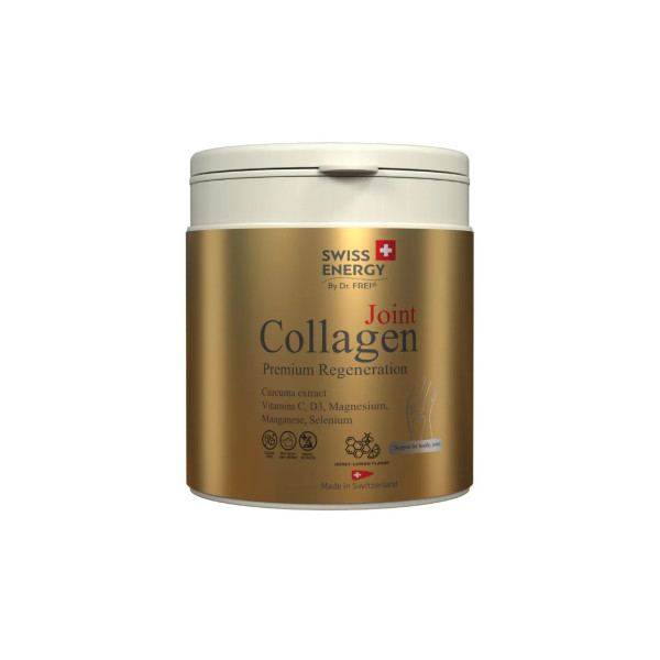 Колаген, комплекс преміум-класу (II тип), JOINT COLLAGEN, Swiss Energy, для гнучкості суглобів, міцності зв'язок та сухожиль, зі смаком меду та лимону, 240 г