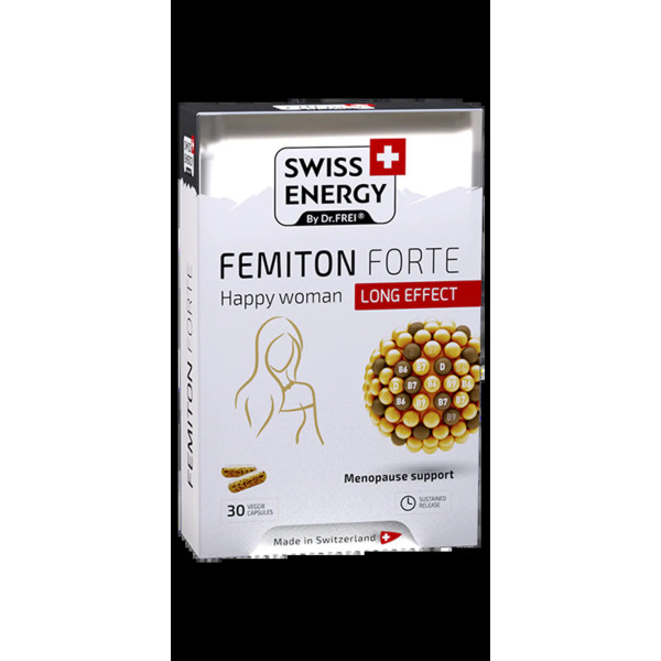 Підтримка при менопаузі, Femiton Forte Woman, Swiss Energy, комплекс продовженої дії, 30 веганських капсул