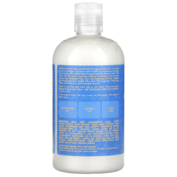 Шампунь для відновлення пористого волосся, High Porosity Moisture Replenish Shampoo, SheaMoisture, з маслами монгонго та жожоба, 384 мл