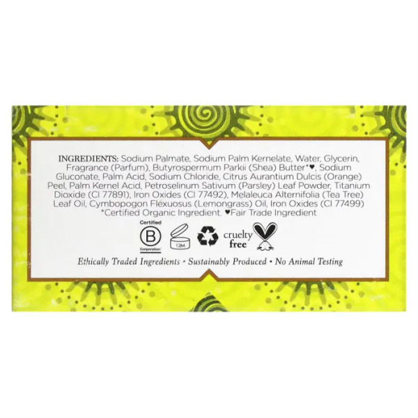 Мило з лимонником та чайним деревом, Lemongrass & Tea Tree Bar Soap, Nubian Heritage, 142 гр.