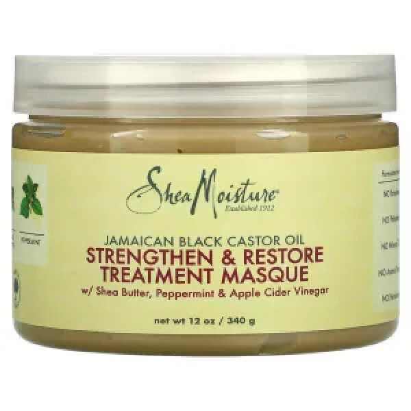 Маска для волосся, зміцнююча та відновлююча, Strengthen & Restore Treatment Masque, SheaMoisture, з ямайською чорною касторовою олією, 340 мл