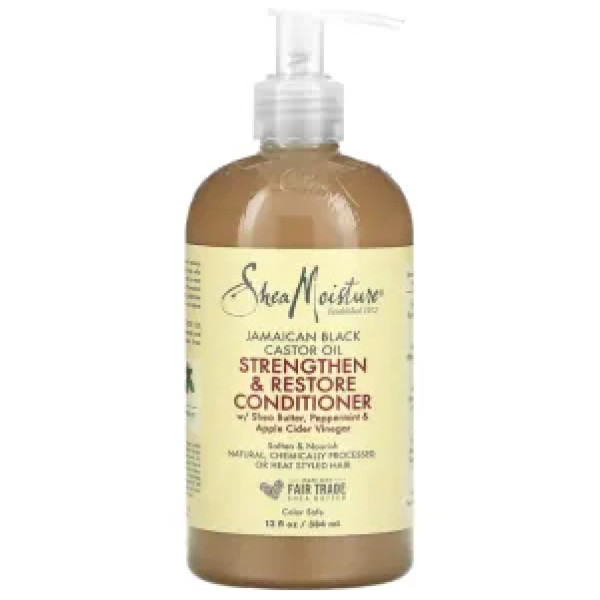 Кондиціонер для волосся, зміцнюючий, відновлюючий, Strengthen & Restore Conditioner, SheaMoisture, з ямайською чорною касторовою олією, 384 мл