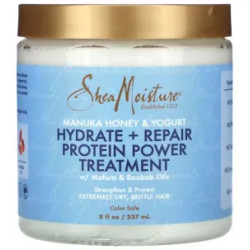 Протеїновий крем для волосся, Hydrate + Repair Protein Power Treatment SheaMoisture, мед манука та йогурт, 237 мл