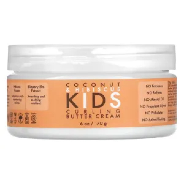 Крем дитячий з олією, Kids Curling Butter Cream, SheaMoisture, для кучерявого волосся, кокос та гібіскус, 170 г