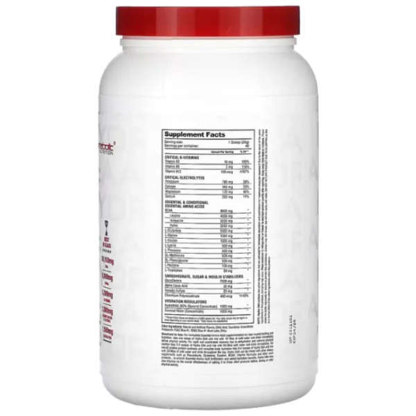 Електроліти + незамінні амінокислоти, Hydra EAA, Metabolic Nutrition, блакитна малина, 1000 г