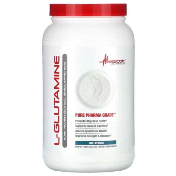 L-глютамін, чистий фармацевтичний сорт, L-Glutamine, Metabolic Nutrition, без смаку, порошок, 1000 г