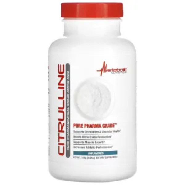 Цитрулін малат, Citrulline, Metabolic Nutrition, 5000 мг, без смаку, 100 г