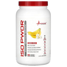 Ізолят сироваткового протеїну, Metabolic Nutrition ISOpwdr, банановий крем 690 г