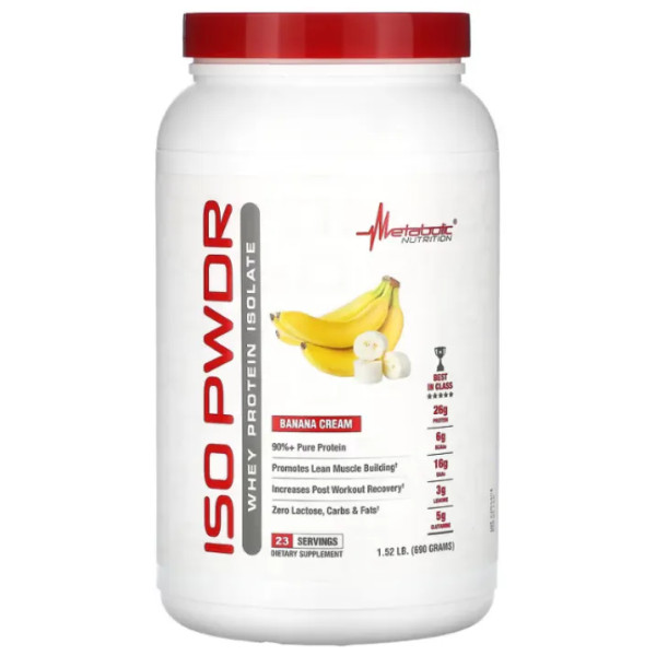 Ізолят сироваткового протеїну, ISOpwdr, Metabolic Nutrition, банановий крем, 690 г