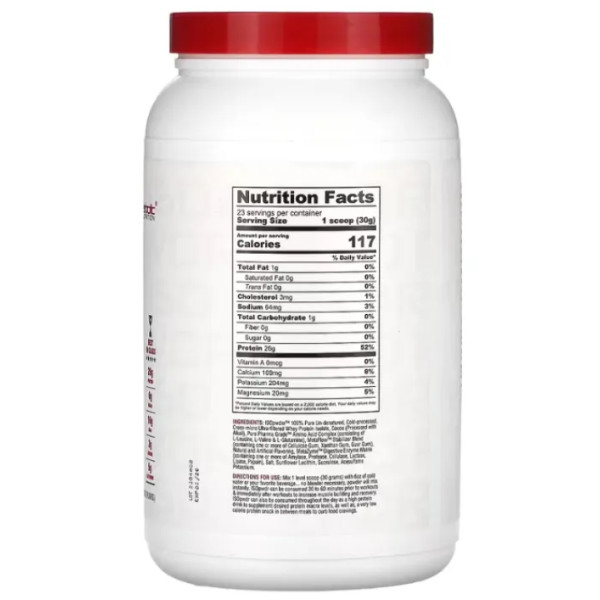 Ізолят сироваткового протеїну, ISOpwdr, Metabolic Nutrition, шоколадний кекс, 690 г