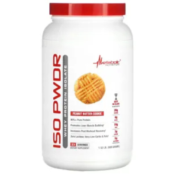 Ізолят сироваткового протеїну, ISOpwdr, Metabolic Nutrition, печиво з арахісовим маслом, 690 г