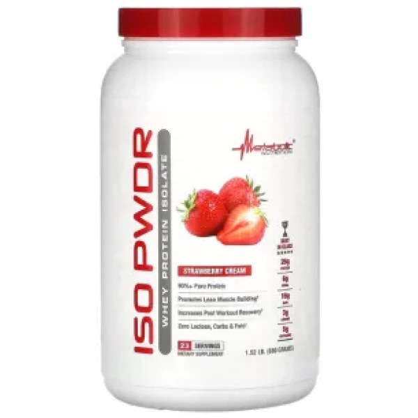 Ізолят сироваткового протеїну, ISOpwdr, Metabolic Nutrition, полуничний крем, 690 г