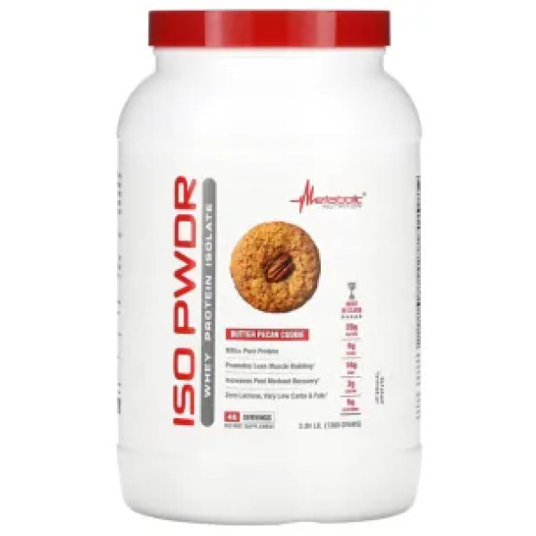 Ізолят сироваткового протеїну, ISOpwdr, Metabolic Nutrition, печиво з маслом та горіхами пекан, 1380 г