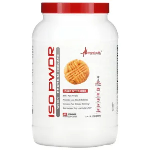 Ізолят сироваткового протеїну, ISOpwdr, Metabolic Nutrition, печиво з арахісовим маслом, 1380 г