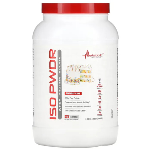 Ізолят сироваткового протеїну, ISOpwdr, Metabolic Nutrition, святковий торт, 1380 г