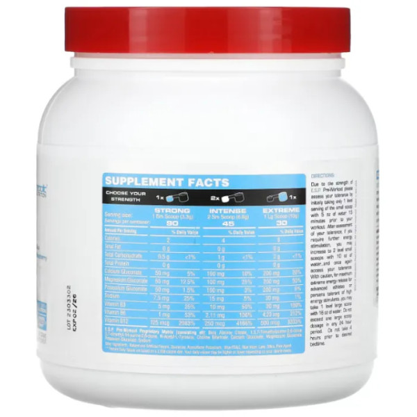 Передтренувальна формула, ESP Pre-Workout, Metabolic Nutrition, багатофункціональний швидкодіючий стимулятор, синя малина, 300 г