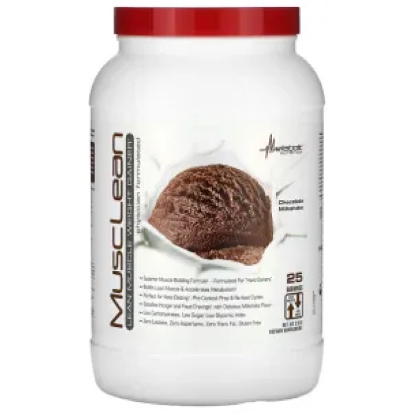 Гейнер для набору сухої м'язової маси, MuscLean, Metabolic Nutrition, шоколадний молочний коктейль, 1133 г