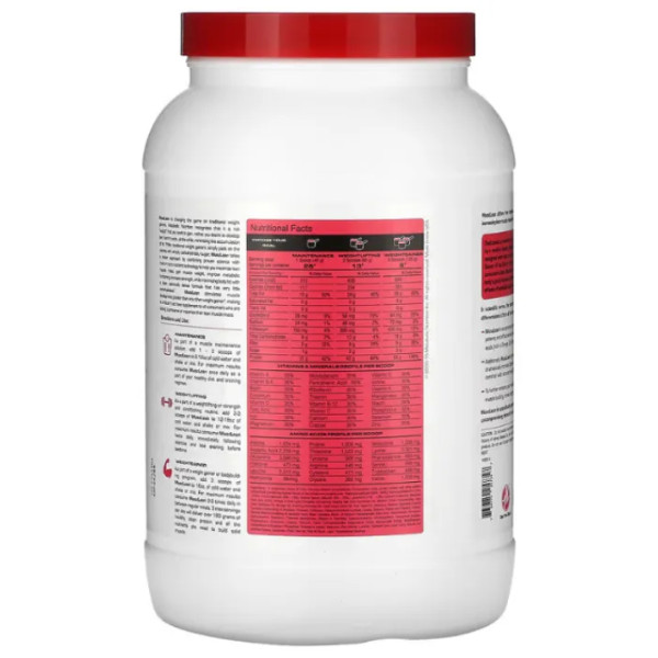 Гейнер для набору сухої м'язової маси, MuscLean, Metabolic Nutrition, молочний коктейль зі смаком полуниці, 1133 г