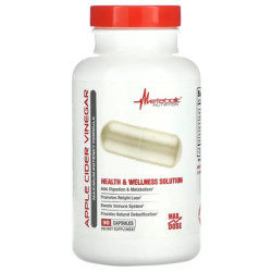 Яблочный уксус, Apple Cider Vinegar Metabolic Nutrition, поддержка пищеварения и метаболизма 90 вегетарианских капсул
