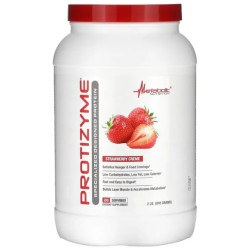 Сывороточный протеин, Metabolic Nutrition Protizyme, клубничный крем 910 г