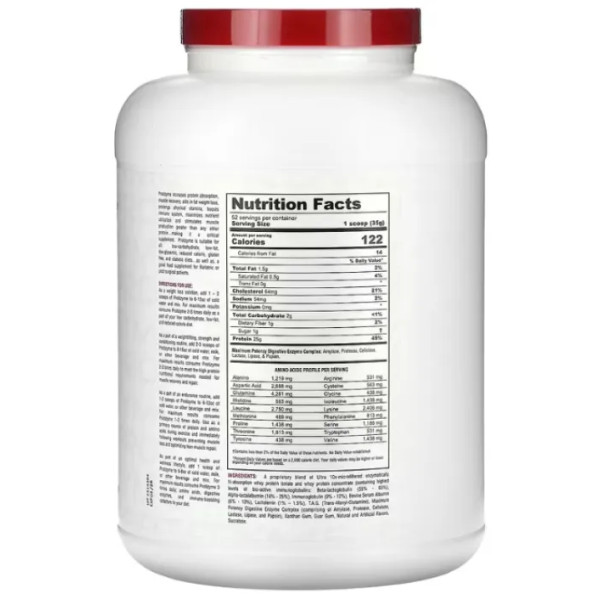 Сироватковий протеїн, спеціалізований, Protizyme, Metabolic Nutrition, нарощує м'язову масу та прискорює метаболізм, полуничний крем, 1820 г