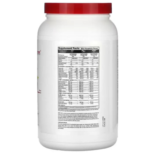 Передтренувальний комплекс, PSP Pre-Workout, Metabolic Nutrition, швидкодіючий стимулятор м'язів, синя малина, порошок, 672 г