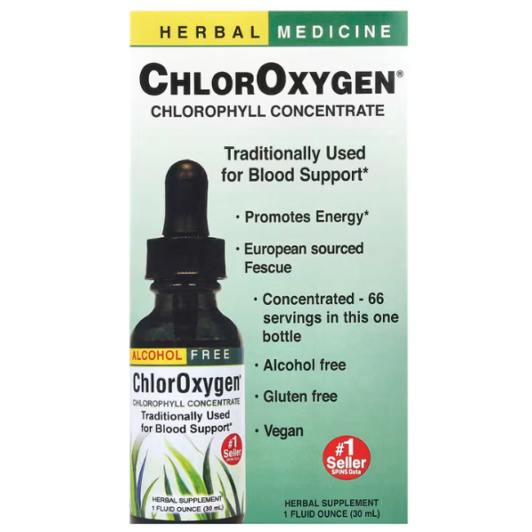 Рідкий хлорофіл, концентрат, Chlorophyll Concentrate, Herbs Etc., без спирту, 30 мл.