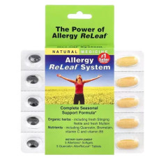 Комплекс от аллергии, Herbs Etc. Allergy ReLeaf® System, 5 гелевых капсул и 5 таблеток