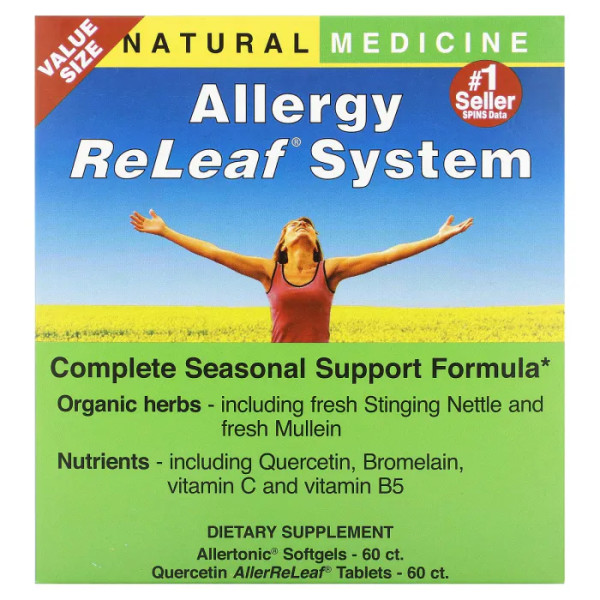 Противоаллергенная система, Allergy ReLeaf System, Herbs Etc., 2 бутылки, 60 гелевых капсул \/ 60 таблеток