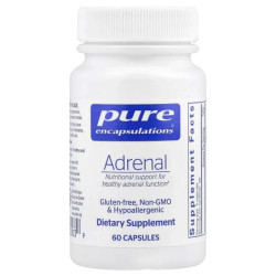 Підтримка надниркових залоз, Pure Encapsulations Adrenal, підтримка здорового рівня кортизолу, зняття втоми та зниження стресу, 60 капсул