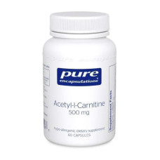 Ацетил-L-карнітин 500 мг, Acetyl-l-Carnitine Pure Encapsulations, 60 капсул