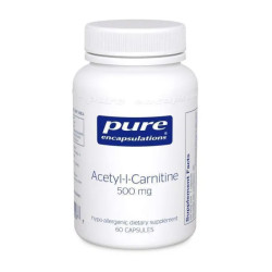 Ацетил-L-карнітин 500 мг, Acetyl-l-Carnitine Pure Encapsulations, 60 капсул