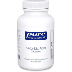 Аскорбиновая кислота, Ascorbic Acid Pure Encapsulations, антиоксидантная защита и поддержка иммунитета, 90 капсул