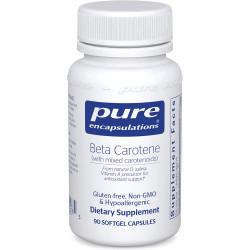 Бета-каротин, Beta Carotene Pure Encapsulations, антиоксидант и предшественник витамина A, 90 капсул