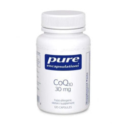 Коэнзим Q10 30 мг, Pure Encapsulations CoQ10, поддержка энергии, антиоксидантов, мозга и сердца, 120 капсул