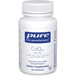 Коензим Q10 60 мг, CoQ10 Pure Encapsulations, для енергії, антиоксидантів, здоров'я мозку та клітин, когнітивних функцій та підтримки серцево-судинної системи, 120 капсул