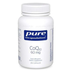 Коензим Q10 60 мг, CoQ10 Pure Encapsulations, для енергії, антиоксидантів, здоров'я мозку та клітин, когнітивних функцій та підтримки серцево-судинної системи, 250 капсул