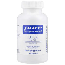 DHEA 10 мг, DHEA Pure Encapsulations, підтримка імунітету, спалювання жиру, гормонального балансу та емоційного благополуччя, 180 капсул