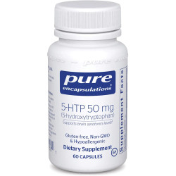 5-HTP 50 мг, 5-HTP Pure Encapsulations, стимулювання синтезу серотоніну, 60 капсул